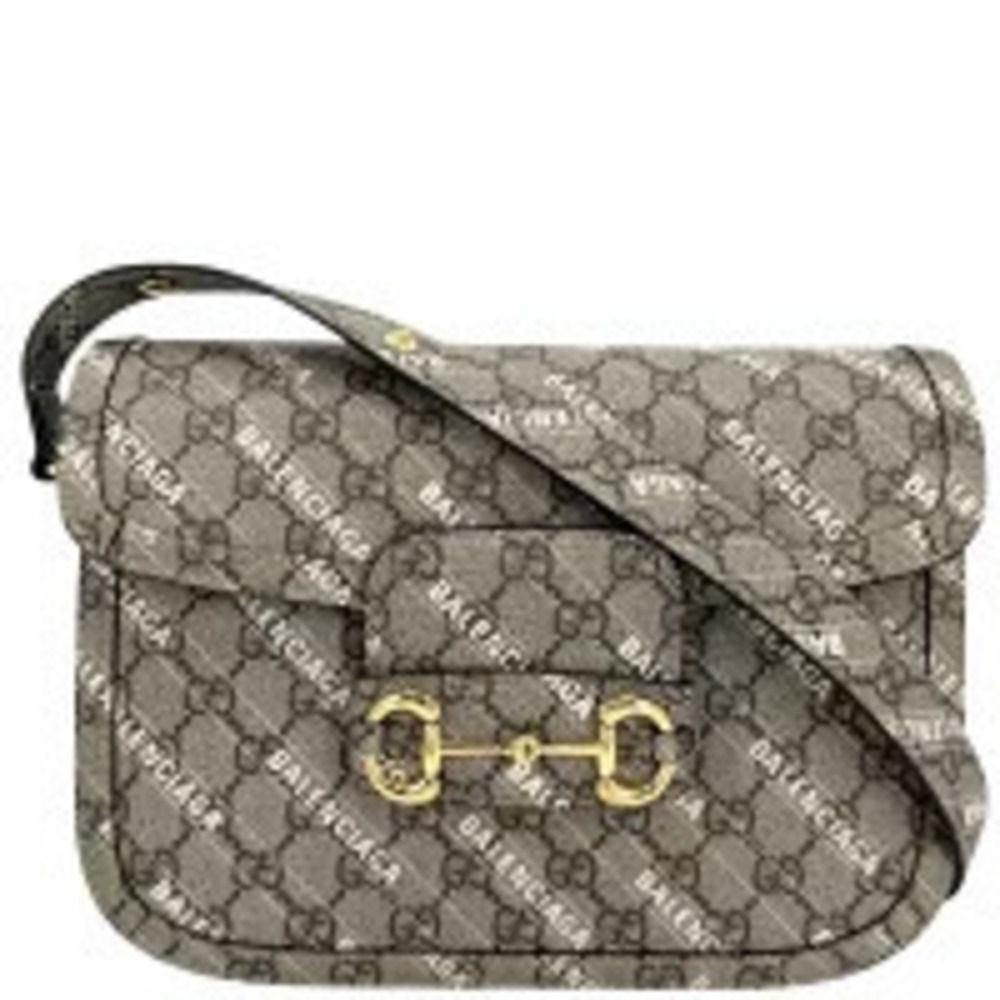 Gucci Horsebit Collaboration GG Supreme Canvas Leather Crossbody Bag Beige Tan